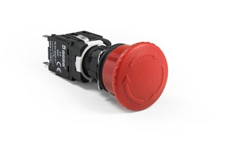 D Series Plastic 1NC Emergency Round 30 mm Turn to Release Short Red 16 mm Control Unit